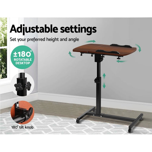 Danoz WorkWise Laptop Desk Table with Fan Cooling Walnut 60CM - Free Postage! - danozdirect