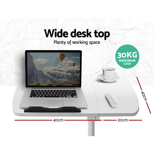 Danoz WorkWise - Laptop Desk Table with Fan Cooling White 60CM - Free Postage! - danozdirect
