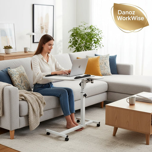 Danoz WorkWise, Laptop Desk Table with Fan Cooling White 60CM - Free Postage! - danozdirect