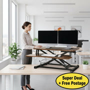 Danoz WorkWise - Standing Desk Riser Height Adjustable Rustic Brown 80CM - Free Postage! - danozdirect
