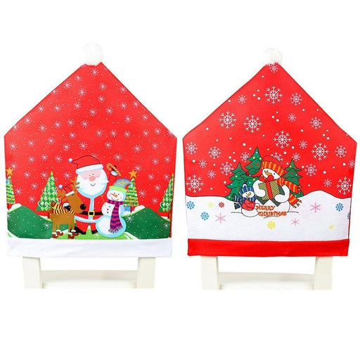 Danoz Xmas🎅 10x Christmas Chair Covers Dinner Table Santa Hat Snowman Home Décor Ornaments, Snowman (10 Chair Covers) - danozdirect