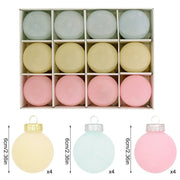 Danoz Xmas - 12 - Piece Velvet Christmas Ornament Set - Classic Blue, Pink, and Yellow Baubles for Holiday Tree Decoration (6cm) - danozdirect