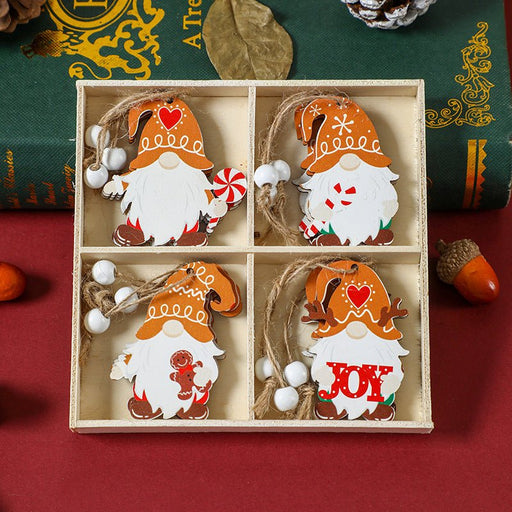 Danoz Xmas - (2 set) Christmas Gnome Ornaments Set - Festive Wooden Decorations for Tree, Set of 12 - danozdirect
