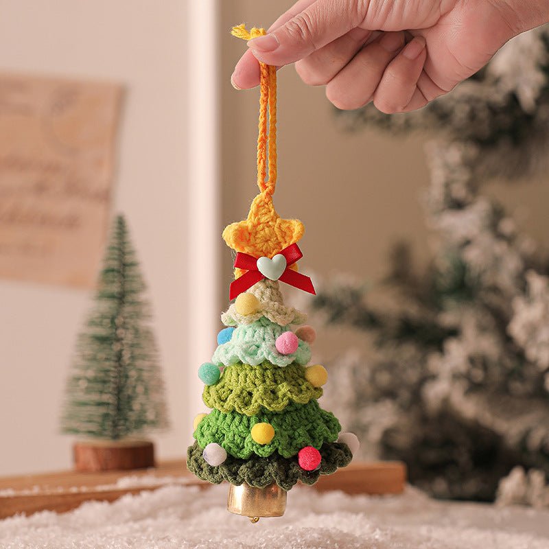 Danoz Xmas - 2PCS Green Handmade - Style Crochet Christmas Tree Ornament - Festive Plush Hanging Decor for Home & Car - danozdirect