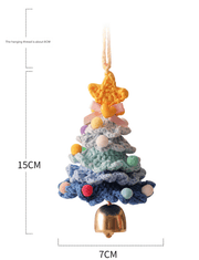 Danoz Xmas - 2PCS Green Handmade - Style Crochet Christmas Tree Ornament - Festive Plush Hanging Decor for Home & Car - danozdirect
