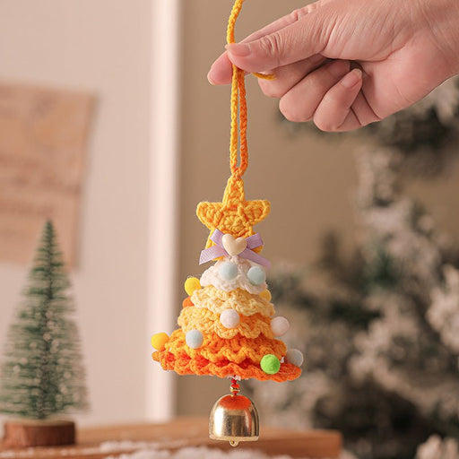Danoz Xmas - 2PCS Multicolor - purple Handmade - Style Crochet Christmas Tree Ornament - Festive Plush Hanging Decor for Home & Car - danozdirect