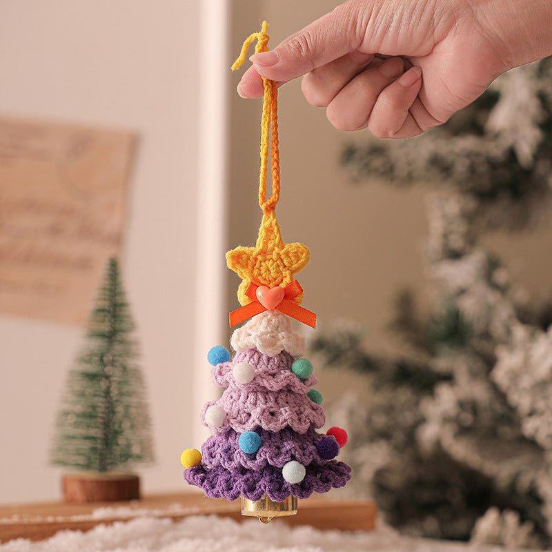 Danoz Xmas - 2PCS Purple Handmade - Style Crochet Christmas Tree Ornament - Festive Plush Hanging Decor for Home & Car - danozdirect