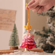 Danoz Xmas - 2PCS Red Handmade - Style Crochet Christmas Tree Ornament - Festive Plush Hanging Decor for Home & Car - danozdirect