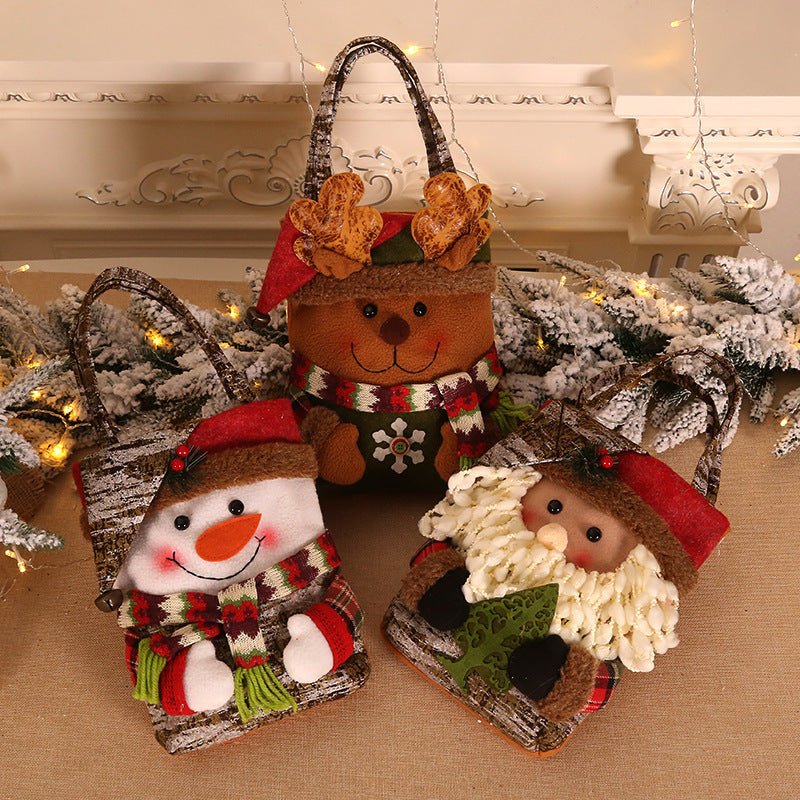 Danoz Xmas🎅 3 PCS Christmas Gift Bags - Santa, Snowman, and Reindeer Design for Holiday Treats and Presents - danozdirect