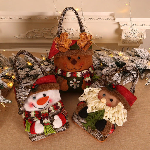 Danoz Xmas🎅 3 PCS Christmas Gift Bags - Santa, Snowman, and Reindeer Design for Holiday Treats and Presents - danozdirect