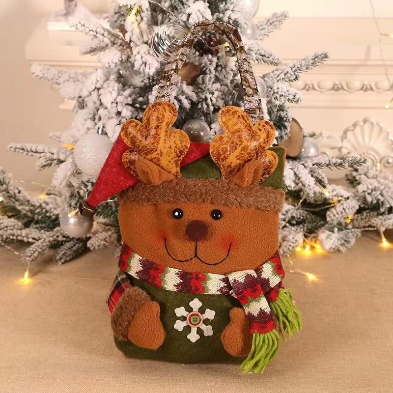 Danoz Xmas🎅 3 PCS Christmas Gift Bags - Santa, Snowman, and Reindeer Design for Holiday Treats and Presents - danozdirect