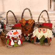 Danoz Xmas🎅 3 PCS Christmas Gift Bags - Santa, Snowman, and Reindeer Design for Holiday Treats and Presents - danozdirect