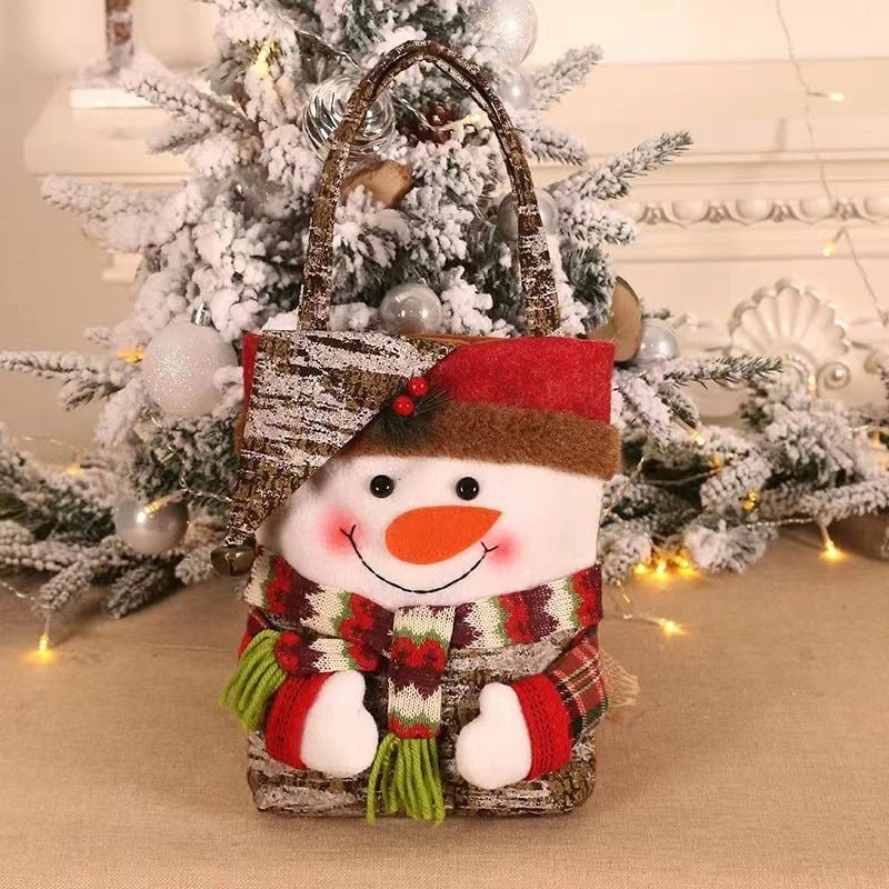 Danoz Xmas🎅 3 PCS Christmas Gift Bags - Santa, Snowman, and Reindeer Design for Holiday Treats and Presents - danozdirect