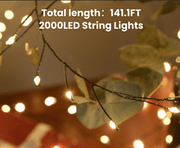 Danoz Xmas - 300 LED Warm White Fairy String Lights, 9m Green Wire, Battery - Operated, IP44 Waterproof with Timer for Christmas Decor (Batteries Not Included) - danozdirect