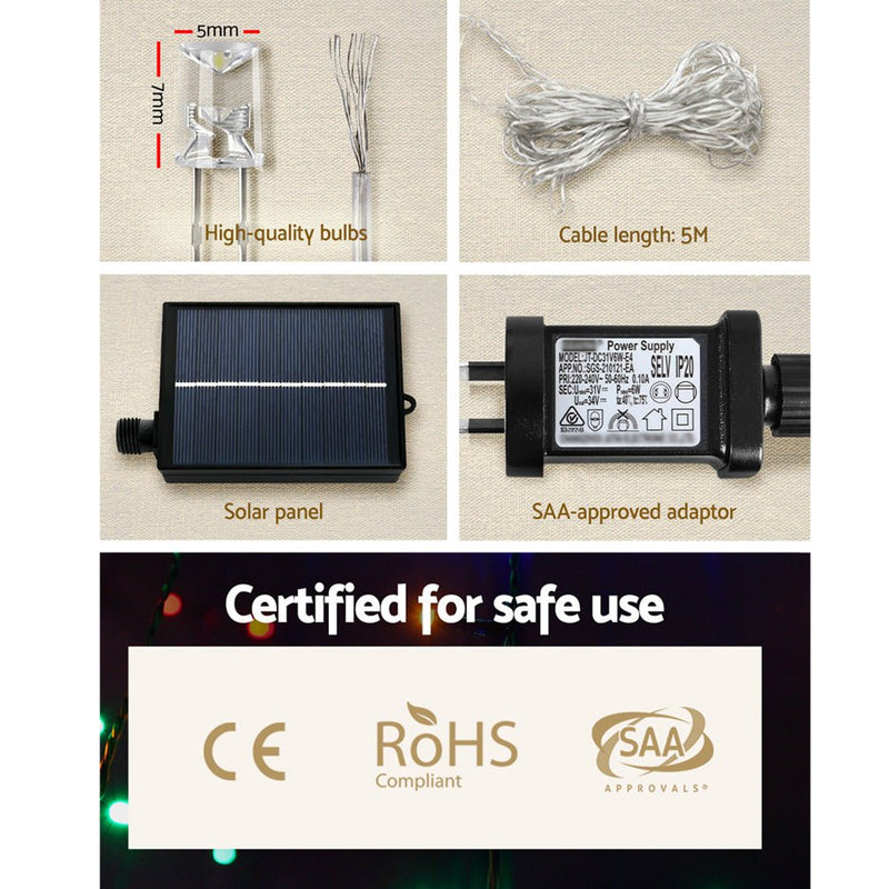 Danoz Xmas🎅 320 LED 5M Christmas Lights Solar String Fairy Light Jingle Jollys - danozdirect