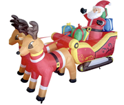 Danoz Xmas🎅 320cm Xmas Father Christmas Charm Santa Sleigh With Reindeer + LED Lights Inflatable - danozdirect