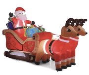 Danoz Xmas🎅 320cm Xmas Father Christmas Charm Santa Sleigh With Reindeer + LED Lights Inflatable - danozdirect
