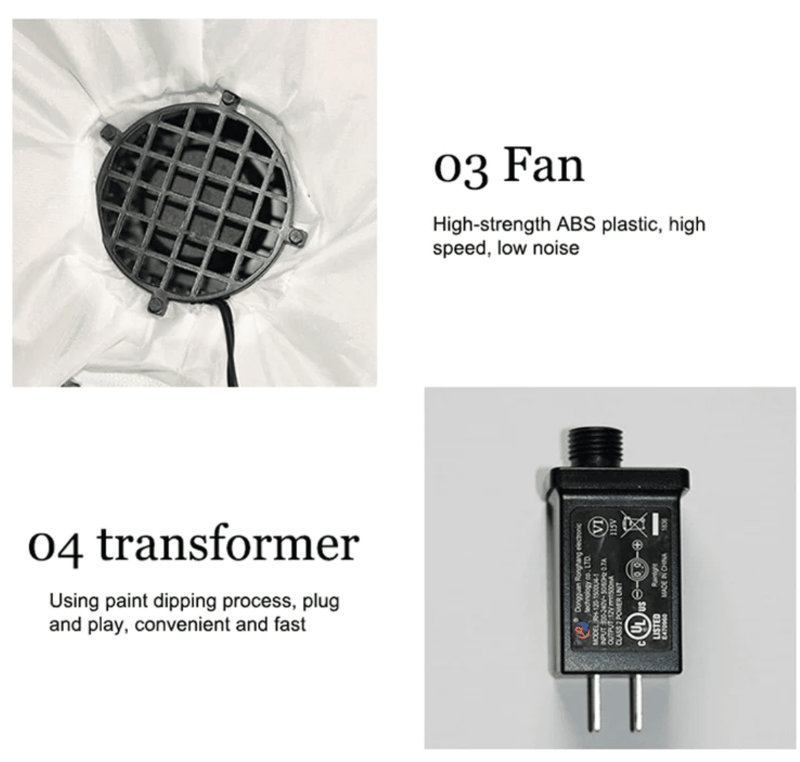 Danoz Xmas🎅 320cm Xmas Father Christmas Charm Santa Sleigh With Reindeer + LED Lights Inflatable - danozdirect