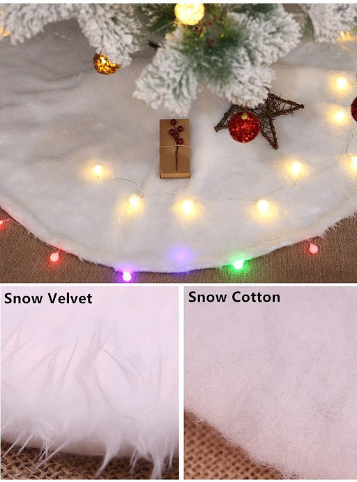 Danoz Xmas🎅 60/78/90/122cm Christmas Snow Plush Tree Skirt Xmas Base Floor Mat Cover Decor, 122cm (48") - danozdirect