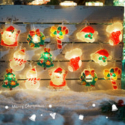 Danoz Xmas - 6M 40 - LED Christmas Fairy String Lights: Santa/Snowman/Wreath Battery - Powered Warm White Decor for Home/Party - danozdirect