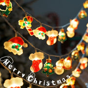 Danoz Xmas - 6M 40 - LED Christmas Fairy String Lights: Santa/Snowman/Wreath Battery - Powered Warm White Decor for Home/Party - danozdirect