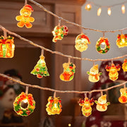 Danoz Xmas - 6M 40 - LED Christmas Fairy String Lights: Santa/Snowman/Wreath Battery - Powered Warm White Decor for Home/Party - danozdirect