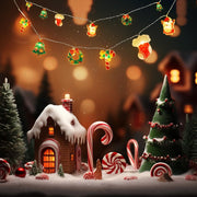 Danoz Xmas - 6M 40 - LED Christmas Fairy String Lights: Santa/Snowman/Wreath Battery - Powered Warm White Decor for Home/Party - danozdirect