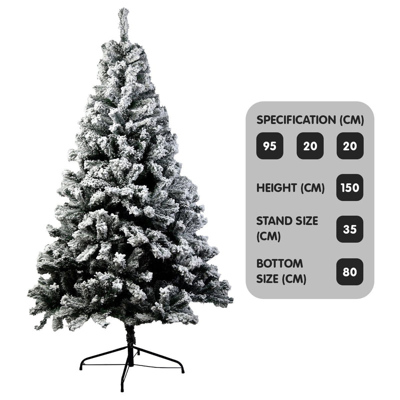 Danoz Xmas🎅 Christabelle Snow - Tipped Artificial Christmas Tree 1.5m - 550 Tips - danozdirect