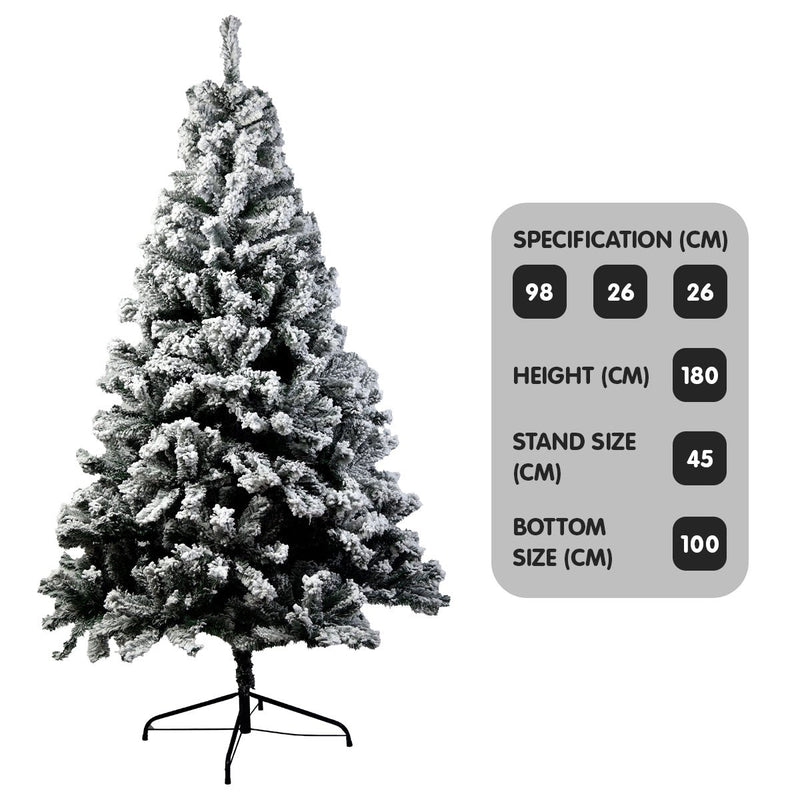 Danoz Xmas🎅 Christabelle Snow - Tipped Artificial Christmas Tree 1.8m - 850 Tips - danozdirect