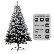 Danoz Xmas🎅 Christabelle Snow - Tipped Artificial Christmas Tree 2.4m 1500 Tips - danozdirect