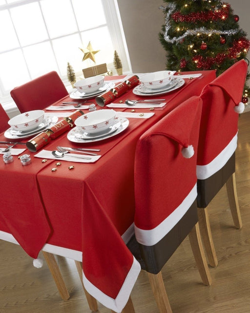Danoz Xmas🎅 Christmas Chair Covers Tablecloth Runner Decoration Xmas Dinner Party Santa Gift, 10x Chair Covers - danozdirect