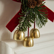 Danoz Xmas🎅 Christmas Door Hanging Ornament with Pinecones, Bells, and Red Ribbon – 16x11cm Festive Decor（2 PCS）） - danozdirect