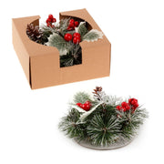 Danoz Xmas🎅 Christmas Floral Table Arrangements Red Berries Pine Cones Flowers Decorations, Large - danozdirect