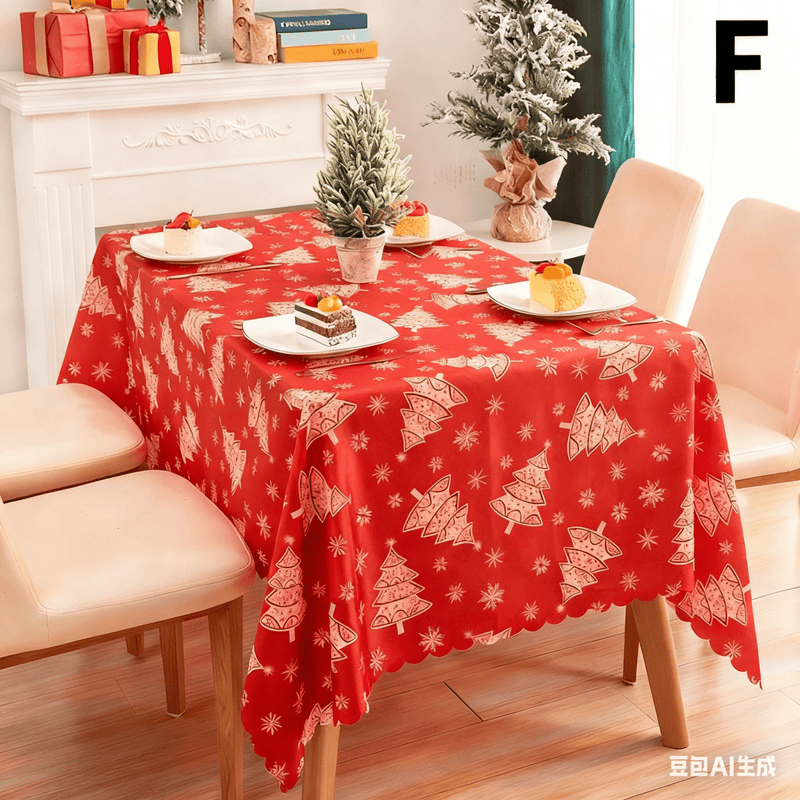 Danoz Xmas - Christmas gift Christmas Tablecloth - Festive 180x150cm Table Cover for Holiday Dining & Home Decor（A） - danozdirect