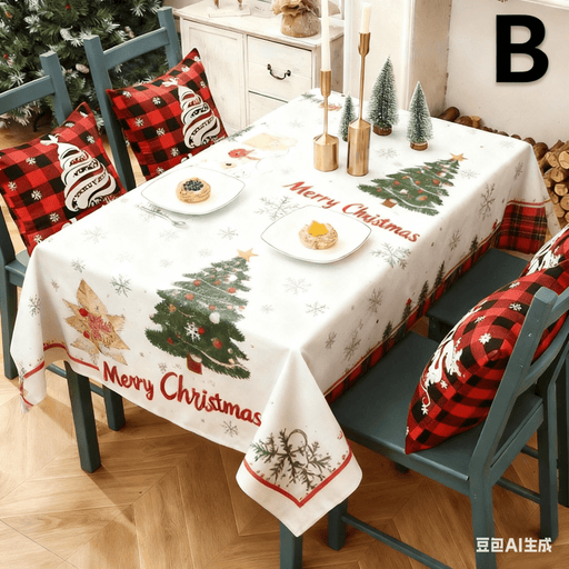 Danoz Xmas - Christmas gift Christmas Tablecloth - Festive 180x150cm Table Cover for Holiday Dining & Home Decor（A） - danozdirect