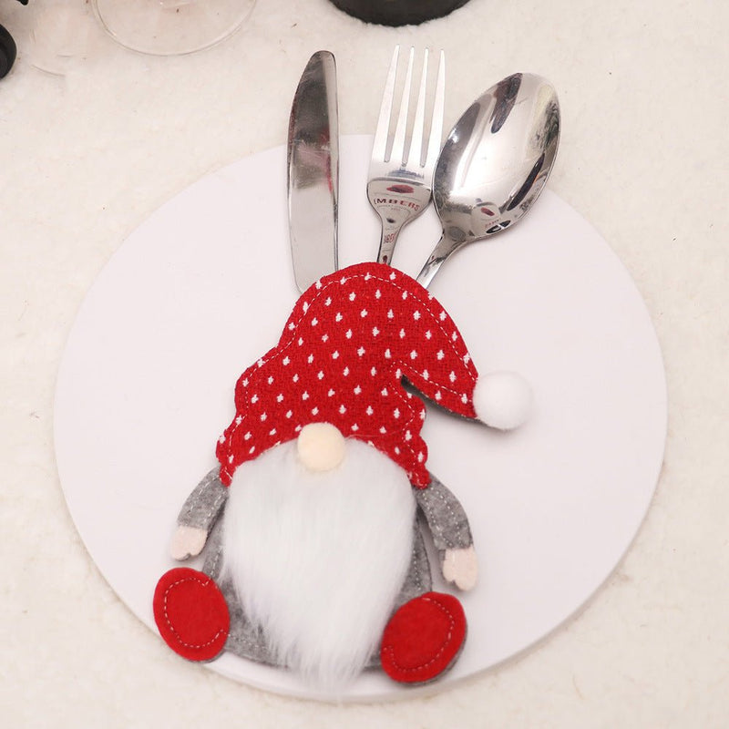 Danoz Xmas🎅 Christmas Gnome Cutlery Holder - Festive Silverware Bag for Holiday Table Decor 10 pieses - danozdirect
