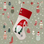 Danoz Xmas🎅 Christmas Gnome Stocking with Red Striped Hat and Decorations - Holiday Decor (3 pieces) - danozdirect