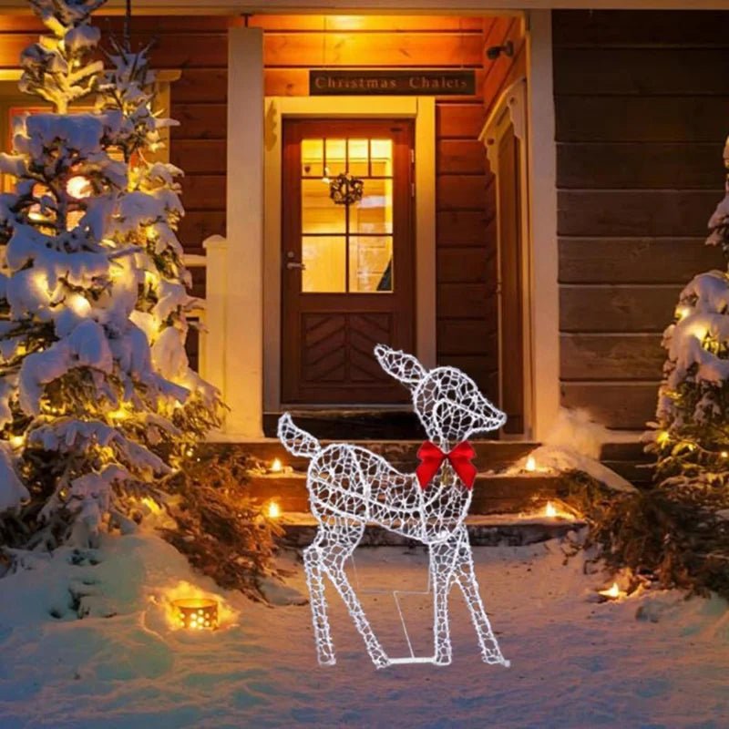 Danoz Xmas - Christmas New Outdoor Decoration Led Light Iron Deer Horticulture Lawn Decoration Outdoor Christmas Decoration - danozdirect