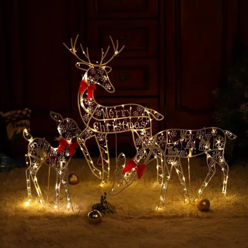 Danoz Xmas - Christmas New Outdoor Decoration Led Light Iron Deer Horticulture Lawn Decoration Outdoor Christmas Decoration - danozdirect