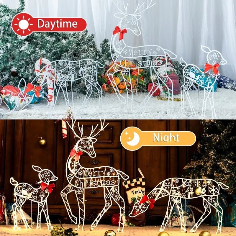 Danoz Xmas - Christmas New Outdoor Decoration Led Light Iron Deer Horticulture Lawn Decoration Outdoor Christmas Decoration - danozdirect