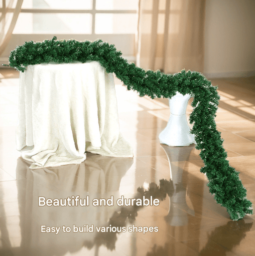 Danoz Xmas - Classic Green Lush Artificial Christmas Garland - 2.7m Green Pine Vine with 280 Tips for Holiday Decor - danozdirect