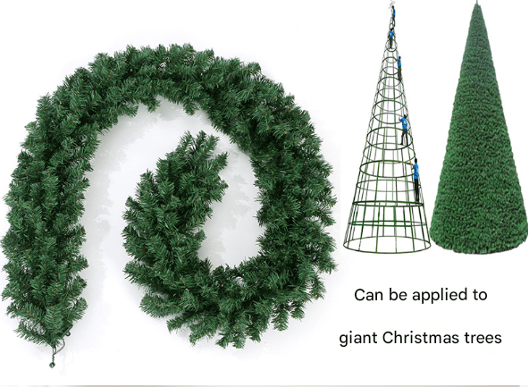 Danoz Xmas - Classic Green Lush Artificial Christmas Garland - 2.7m Green Pine Vine with 280 Tips for Holiday Decor - danozdirect