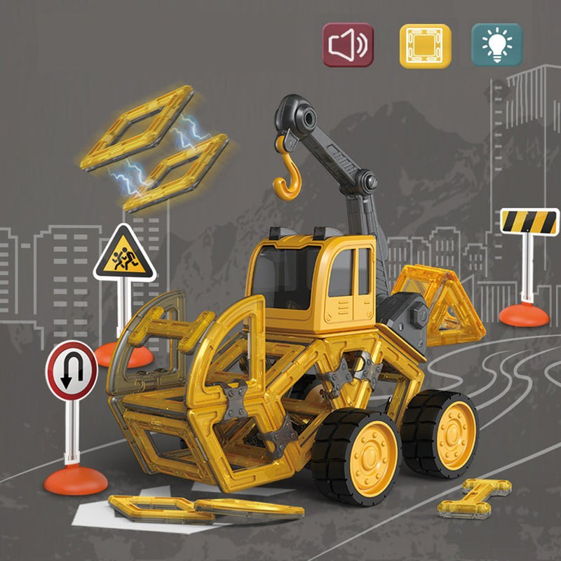 Danoz Xmas🎅 DanBaoLe Magnetic Truck DIY Assembly Eneineering Vehicle with Music Lights Christmas Gift - danozdirect