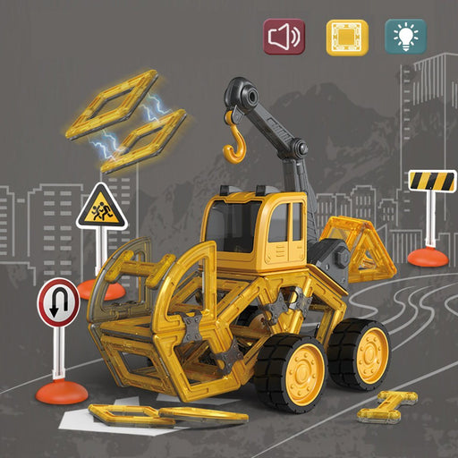 Danoz Xmas🎅 DanBaoLe Magnetic Truck DIY Assembly Eneineering Vehicle with Music Lights Christmas Gift - danozdirect