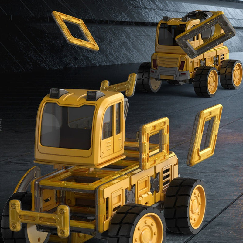 Danoz Xmas🎅 DanBaoLe Magnetic Truck DIY Assembly Eneineering Vehicle with Music Lights Christmas Gift - danozdirect