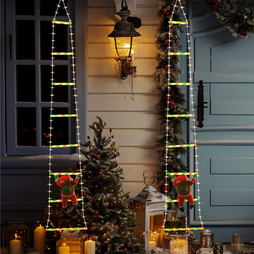 Danoz Xmas - Festive Climbing Santa LED Ladder Light - USB Powered Outdoor Christmas Hanging Decoration with Remote(3m) - danozdirect