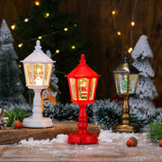 Danoz Xmas - Festive LED USB Christmas Snow Globe Lantern - Glittering Tabletop Decoration with Santa/Snowman Scene, Dual Power(red) - danozdirect
