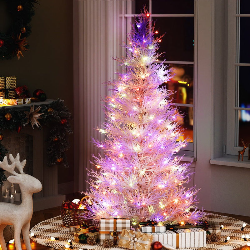 Danoz Xmas - Jingle Jollys 1.8M LED Christmas Tree 8 Modes Adjustable Multi Color Light Snowy - danozdirect
