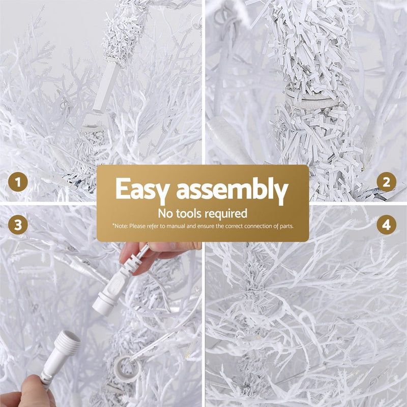 Danoz Xmas - Jingle Jollys 1.8M LED Christmas Tree 8 Modes Adjustable Multi Color Light Snowy - danozdirect
