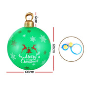 Danoz Xmas🎅 Jingle Jollys Christmas Inflatable Ball Bauble 60cm Outdoor Decoration Green - danozdirect
